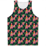 Tropical Parrot Pattern Print Men's Tank Top