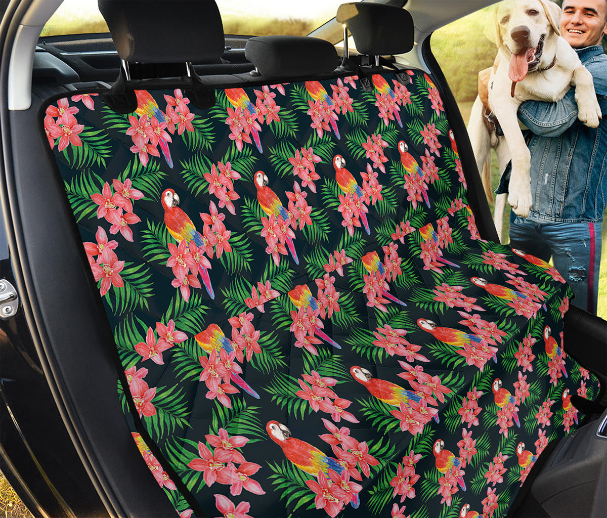 Tropical Parrot Pattern Print Pet Car Back Seat Cover