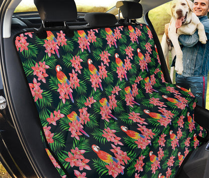 Tropical Parrot Pattern Print Pet Car Back Seat Cover