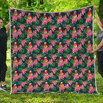 Tropical Parrot Pattern Print Quilt