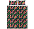 Tropical Parrot Pattern Print Quilt Bed Set