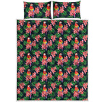 Tropical Parrot Pattern Print Quilt Bed Set