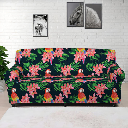 Tropical Parrot Pattern Print Sofa Cover