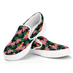 Tropical Parrot Pattern Print White Slip On Shoes