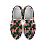 Tropical Parrot Pattern Print White Slip On Shoes
