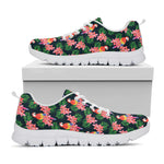 Tropical Parrot Pattern Print White Sneakers