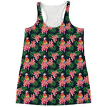 Tropical Parrot Pattern Print Women's Racerback Tank Top