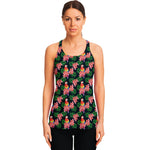 Tropical Parrot Pattern Print Women's Racerback Tank Top
