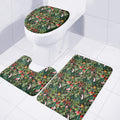 Tropical Patchwork Pattern Print 3 Piece Bath Mat Set
