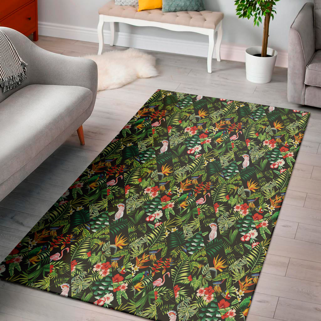 Tropical Patchwork Pattern Print Area Rug