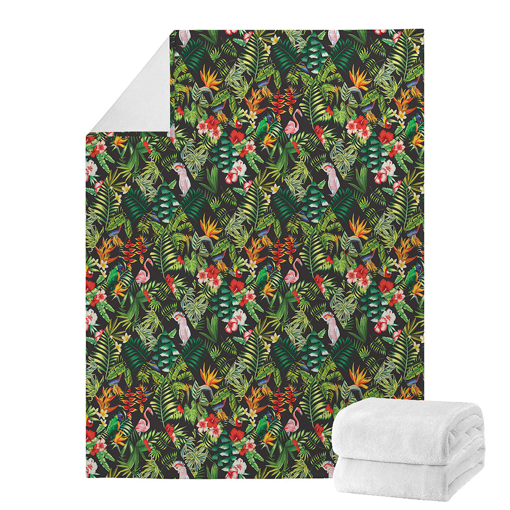 Tropical Patchwork Pattern Print Blanket