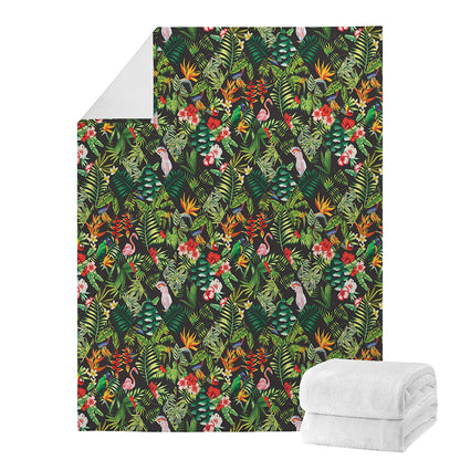 Tropical Patchwork Pattern Print Blanket