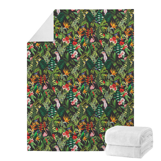 Tropical Patchwork Pattern Print Blanket
