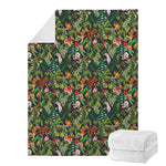 Tropical Patchwork Pattern Print Blanket