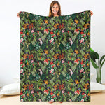 Tropical Patchwork Pattern Print Blanket