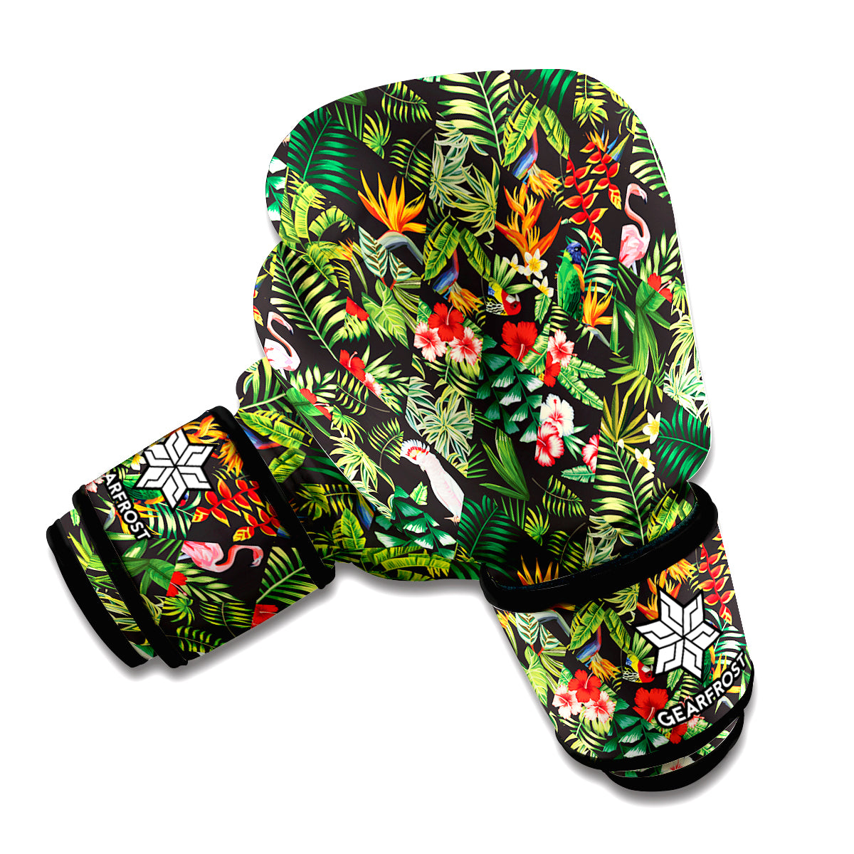 Tropical Patchwork Pattern Print Boxing Gloves