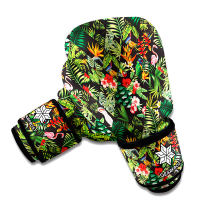 Tropical Patchwork Pattern Print Boxing Gloves