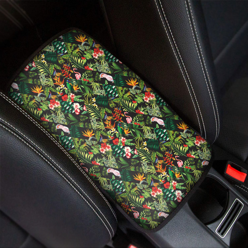 Tropical Patchwork Pattern Print Car Center Console Cover