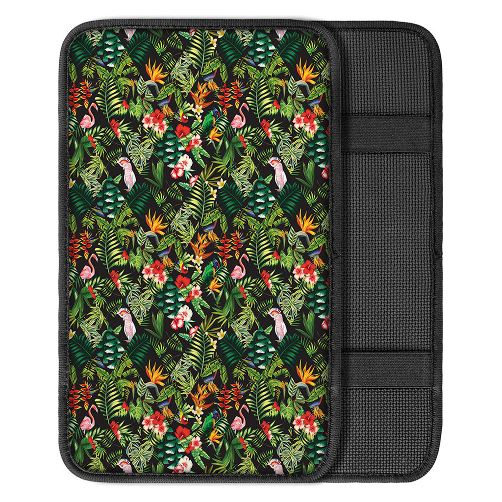 Tropical Patchwork Pattern Print Car Center Console Cover