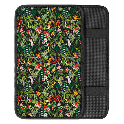 Tropical Patchwork Pattern Print Car Center Console Cover