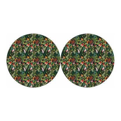 Tropical Patchwork Pattern Print Car Coasters