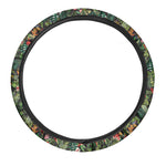 Tropical Patchwork Pattern Print Car Steering Wheel Cover