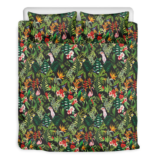 Tropical Patchwork Pattern Print Duvet Cover Bedding Set