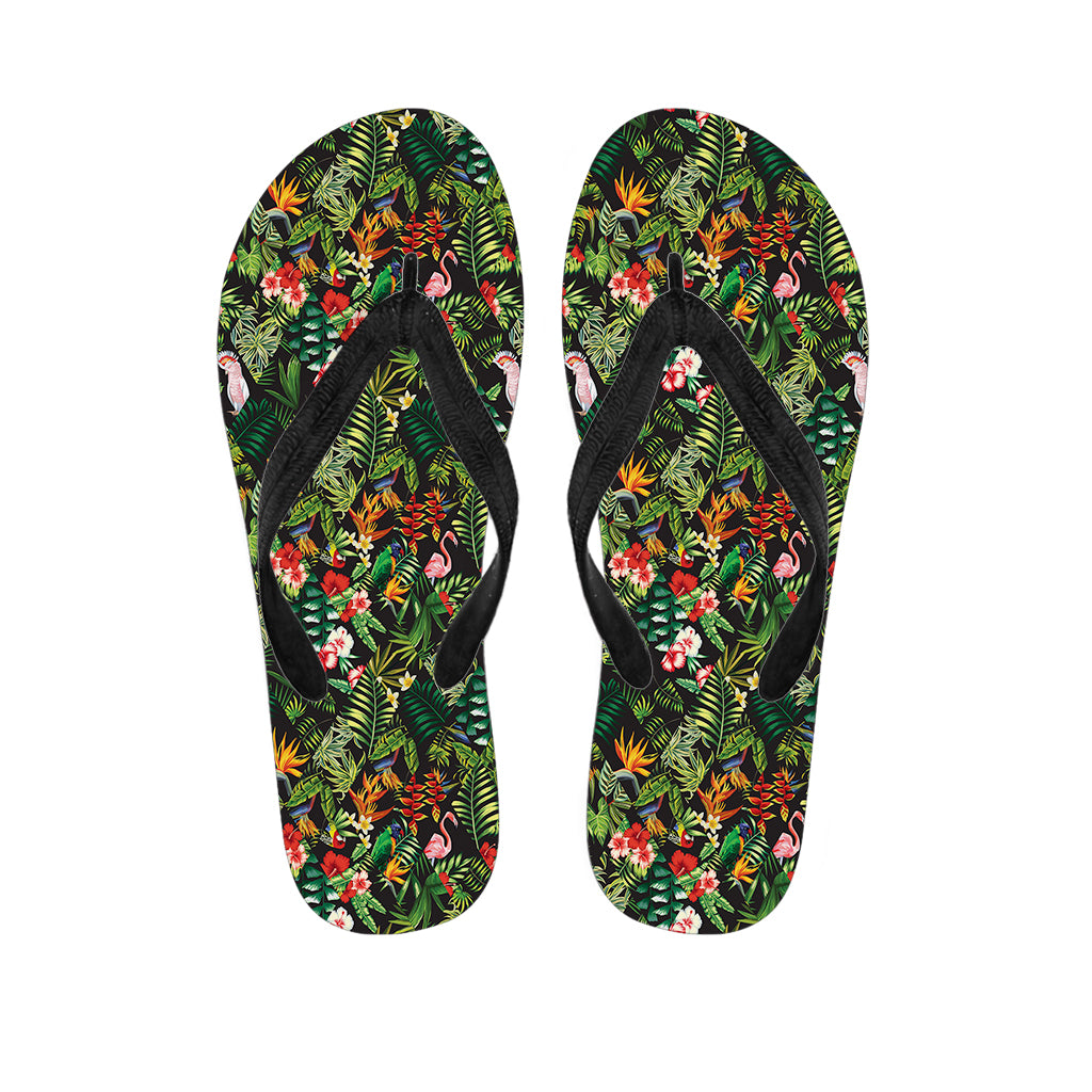 Tropical Patchwork Pattern Print Flip Flops