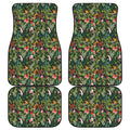 Tropical Patchwork Pattern Print Front and Back Car Floor Mats