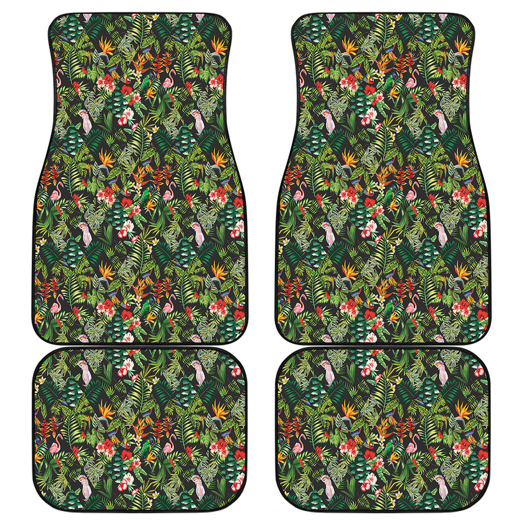 Tropical Patchwork Pattern Print Front and Back Car Floor Mats