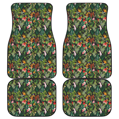 Tropical Patchwork Pattern Print Front and Back Car Floor Mats
