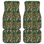 Tropical Patchwork Pattern Print Front and Back Car Floor Mats