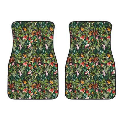 Tropical Patchwork Pattern Print Front Car Floor Mats