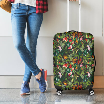 Tropical Patchwork Pattern Print Luggage Cover