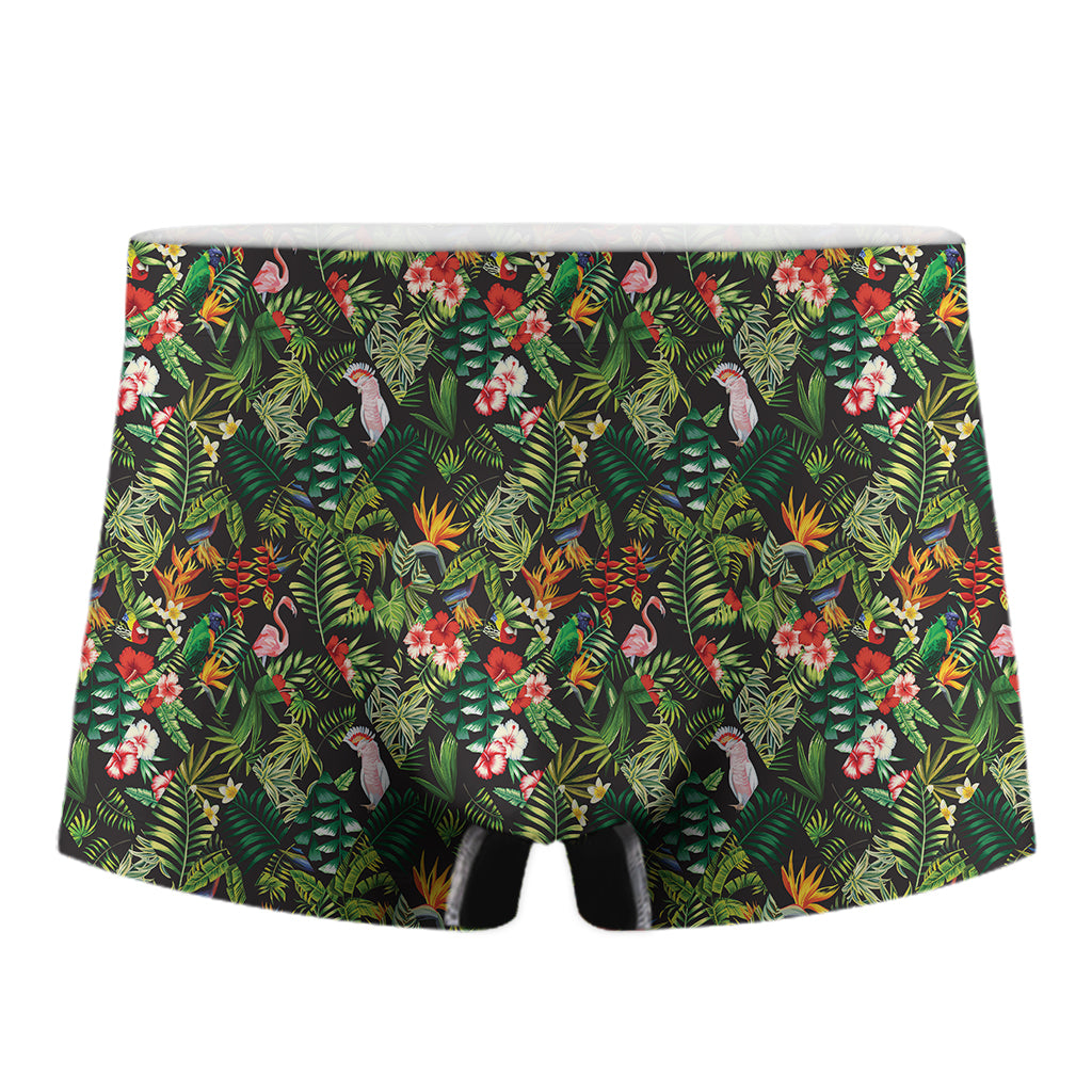 Tropical Patchwork Pattern Print Men's Boxer Briefs