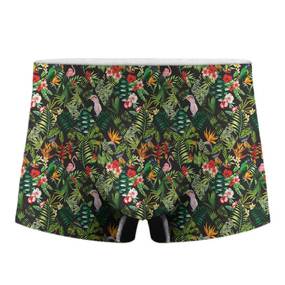 Tropical Patchwork Pattern Print Men's Boxer Briefs