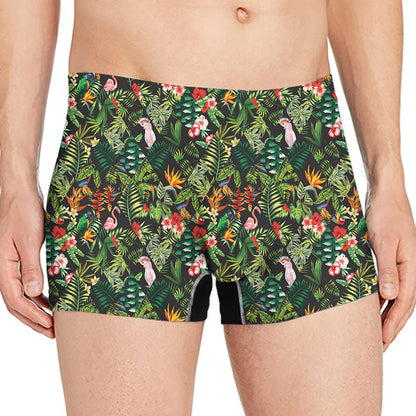 Tropical Patchwork Pattern Print Men's Boxer Briefs