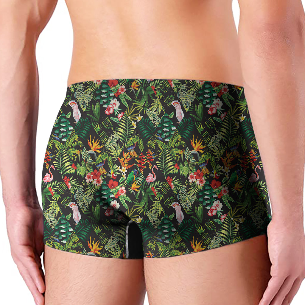 Tropical Patchwork Pattern Print Men's Boxer Briefs