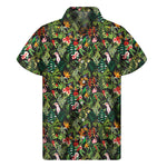 Tropical Patchwork Pattern Print Men's Short Sleeve Shirt