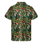 Tropical Patchwork Pattern Print Men's Short Sleeve Shirt