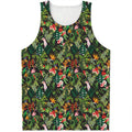 Tropical Patchwork Pattern Print Men's Tank Top