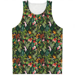 Tropical Patchwork Pattern Print Men's Tank Top