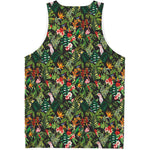 Tropical Patchwork Pattern Print Men's Tank Top