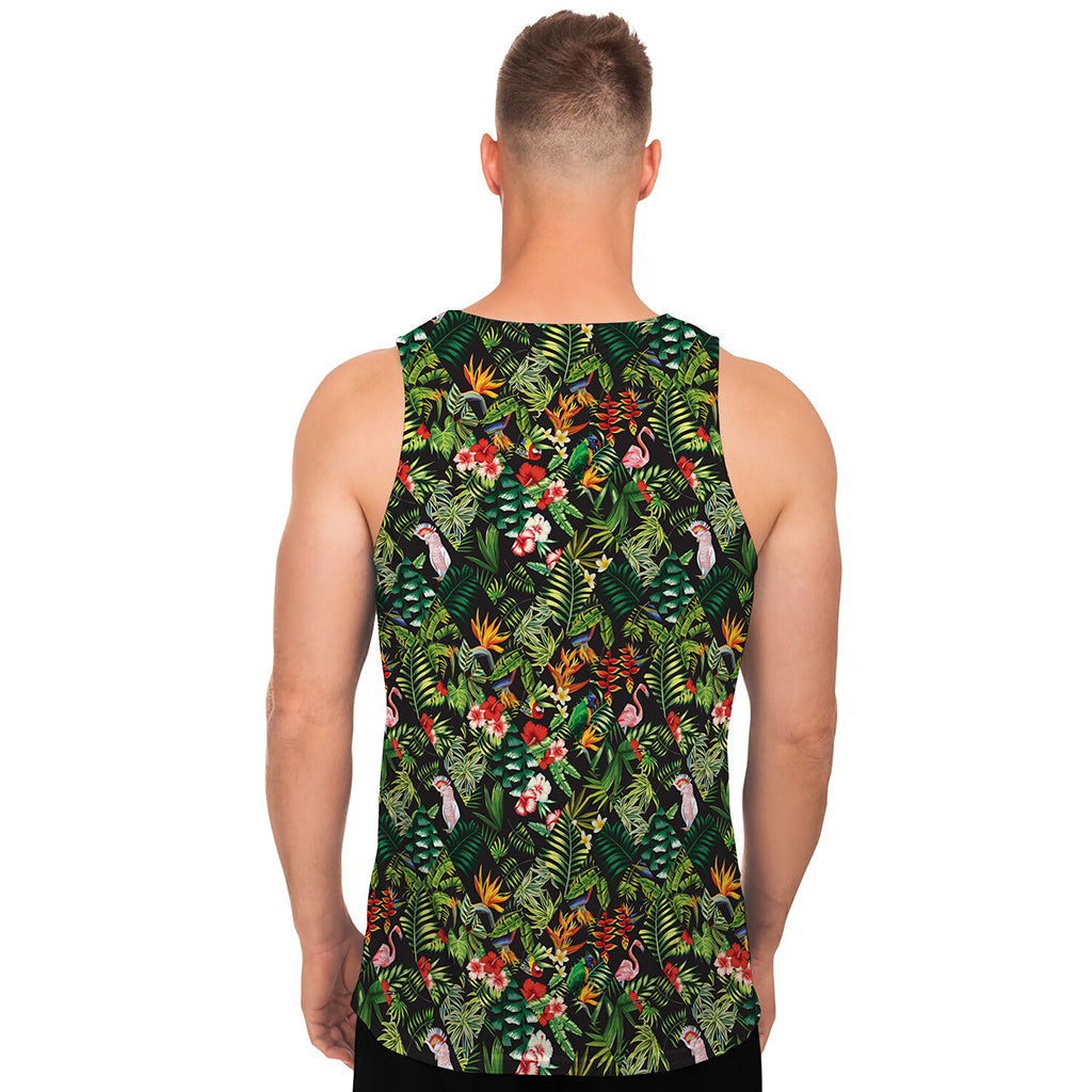 Tropical Patchwork Pattern Print Men's Tank Top