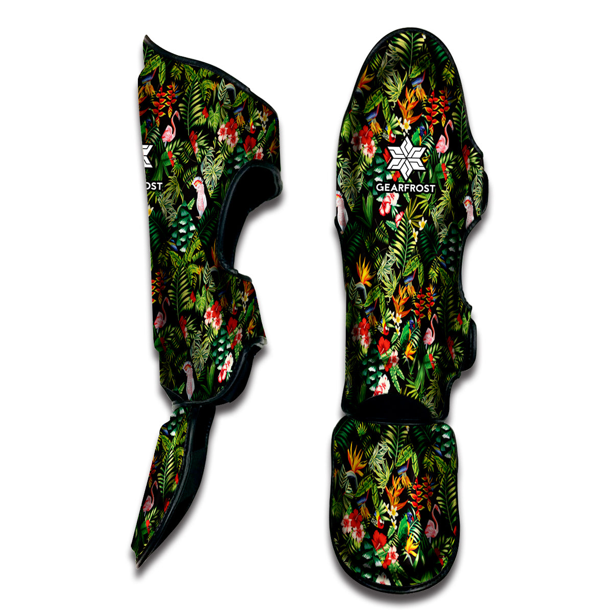 Tropical Patchwork Pattern Print Muay Thai Shin Guard