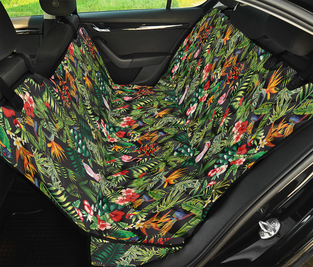 Tropical Patchwork Pattern Print Pet Car Back Seat Cover