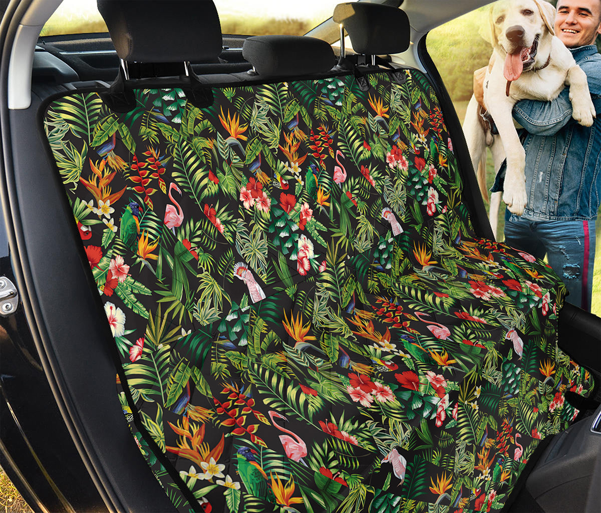 Tropical Patchwork Pattern Print Pet Car Back Seat Cover