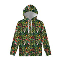 Tropical Patchwork Pattern Print Pullover Hoodie