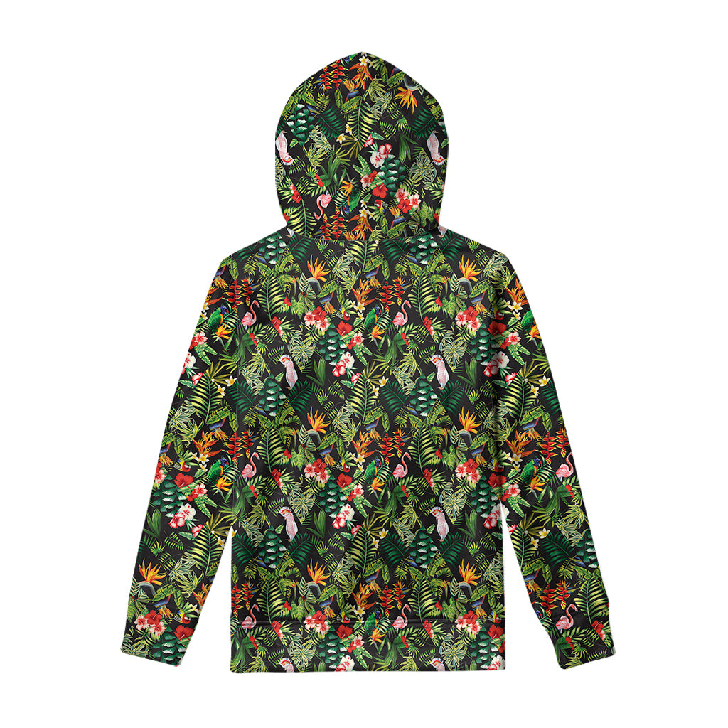 Tropical Patchwork Pattern Print Pullover Hoodie