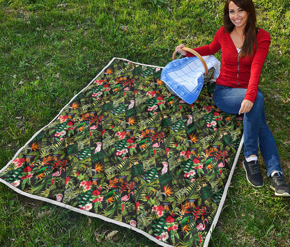 Tropical Patchwork Pattern Print Quilt